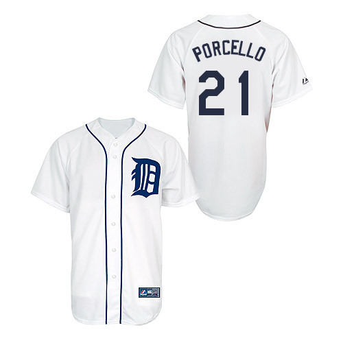 Rick Porcello #21 Youth Baseball Jersey-Detroit Tigers Authentic Home White Cool Base MLB Jersey